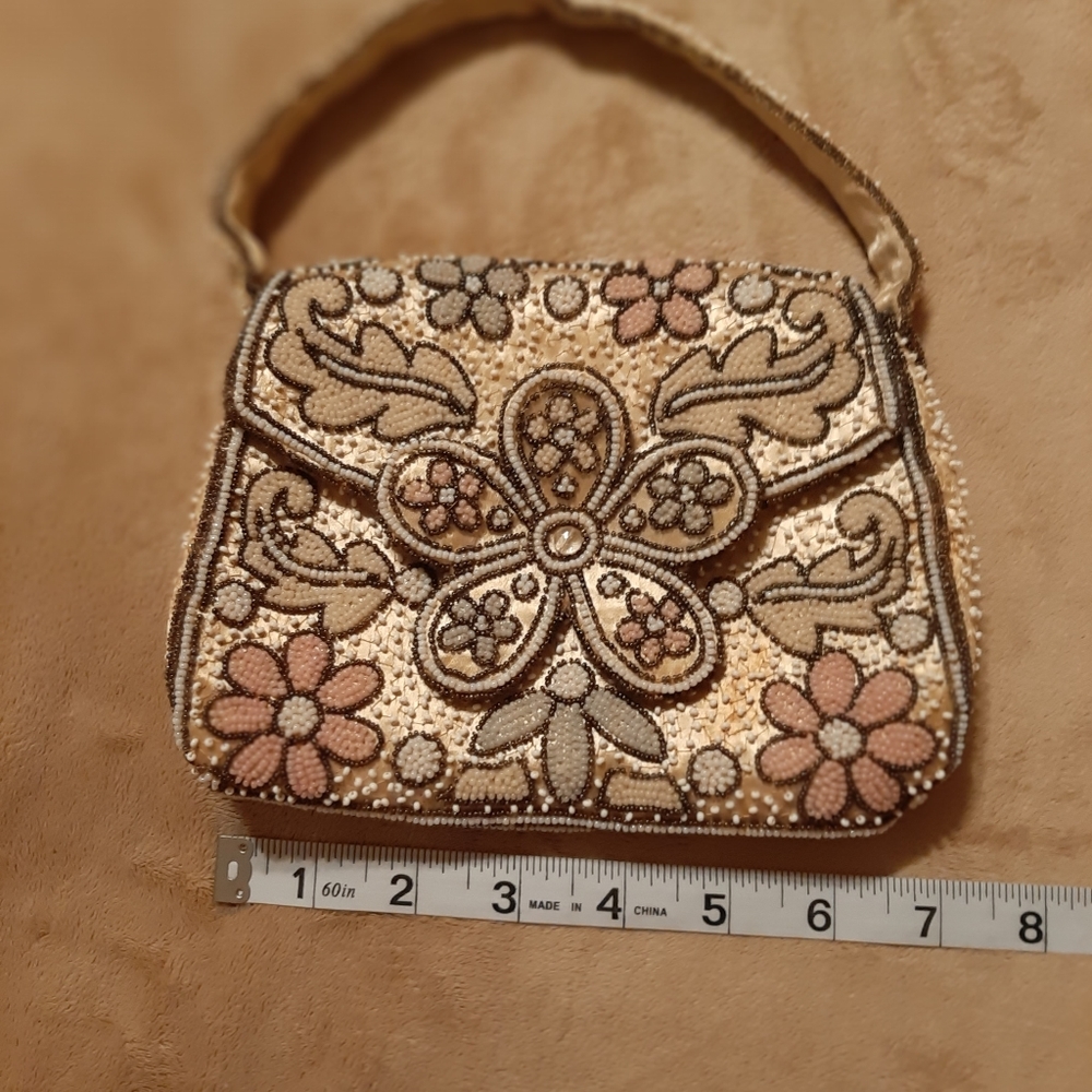 Vintage hand beaded purse made in France.